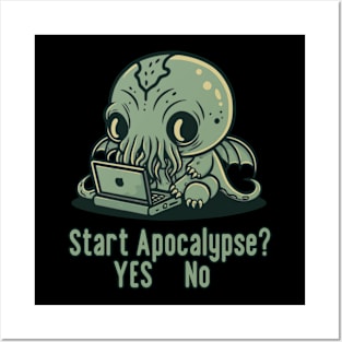 Chibi Cthulhu Programmer - Start Apocalypse? Posters and Art